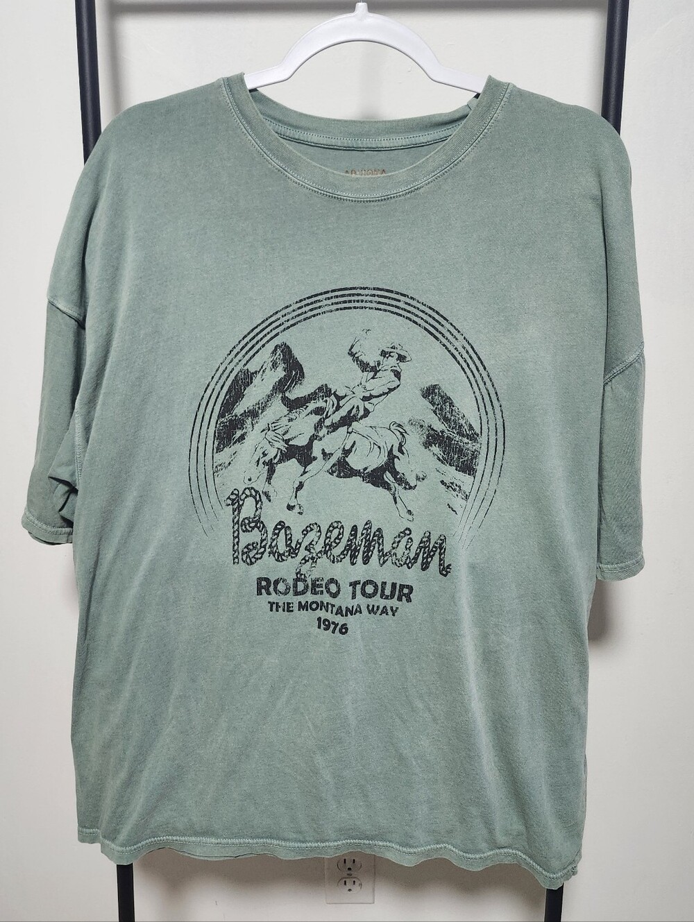 Arizona Jean Company Green Bozeman Rodeo Tour 1976 Oversized Fit Tee